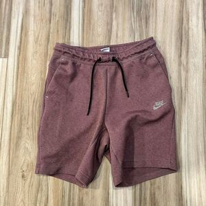 Nike Tech Fleece Men's Burgundy and Red Shorts